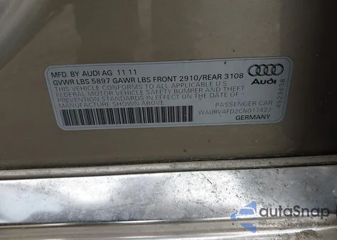 2012 Audi A8 L 4.2 from USA, damaged, VIN WAURVAFD2CN017427